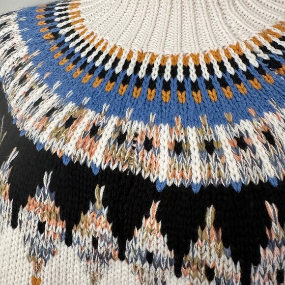 Cocobleu Fair Isle Cozy Knit Mock Turtleneck Pullover Sweater Size M - Picture 2 of 11